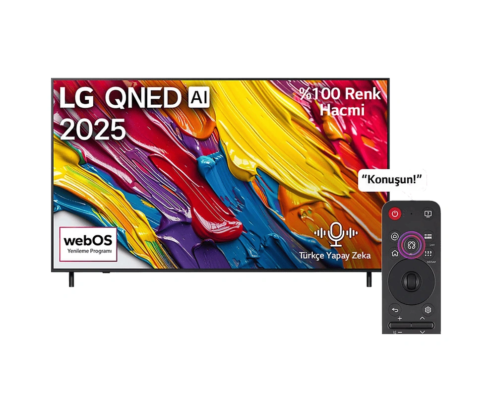 IMG-818735086258656617 LG 65QNED82A6B 65" 165 Ekran Uydu Alıcılı 4K Smart TV AI Sihirli Kumanda HDR10 webOS QNED TV 2025 - Görsel 1