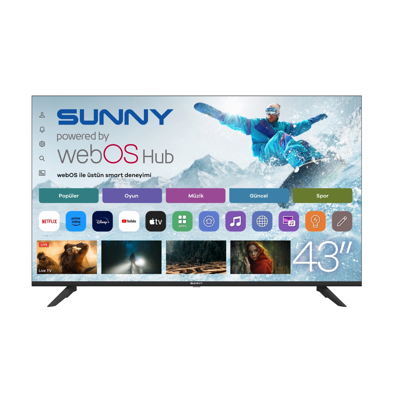 IMG-8428716989900511370 Sunny SN43FMLN-W02S 43" FHD webOS 2.0S D-DUAL LED - Görsel 1